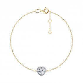 Золотой браслет SOKOLOV 051654 с фианитом 051654 фото