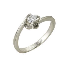 Кольцо из белого золота Мастер Бриллиант 05M1-105-27 с бриллиантом 05M1-105-27 фото