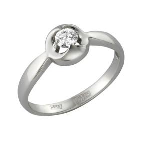 Кольцо из белого золота Мастер Бриллиант 05M1-105-383 с бриллиантом 05M1-105-383 фото