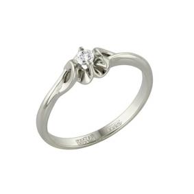 Кольцо из белого золота Мастер Бриллиант 05M1-105-450 с бриллиантом 05M1-105-450 фото