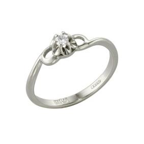 Кольцо из белого золота Мастер Бриллиант 05M1-105-470/1 с бриллиантом 05M1-105-470/1 фото