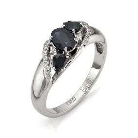 Кольцо из белого золота Мастер Бриллиант 05M1-105-574-02 с бриллиантом и сапфиром 05M1-105-574-02 фото