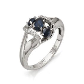 Кольцо из белого золота Мастер Бриллиант 05M1-105-579-02 с бриллиантом и сапфиром 05M1-105-579-02 фото