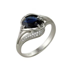 Кольцо из белого золота Мастер Бриллиант 05M1-105-89-02 с бриллиантом и сапфиром 05M1-105-89-02 фото