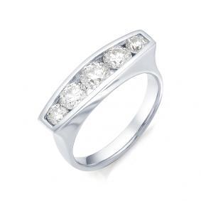 Кольцо из белого золота Мастер Бриллиант 05M1-106-160 с бриллиантом 05M1-106-160 фото