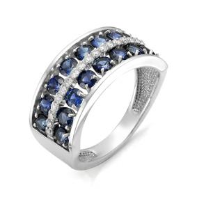 Кольцо из белого золота Мастер Бриллиант 05M1-106-168-02 с бриллиантом и сапфиром 05M1-106-168-02 фото