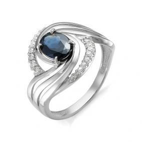 Кольцо из белого золота Мастер Бриллиант 05M1-106-218-02 с бриллиантом и сапфиром 05M1-106-218-02 фото