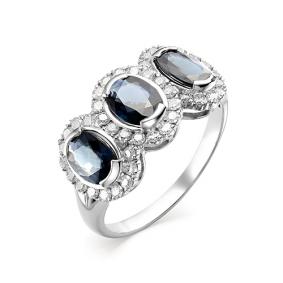 Кольцо из белого золота Мастер Бриллиант 05M1-106-326-02 с бриллиантом и сапфиром 05M1-106-326-02 фото