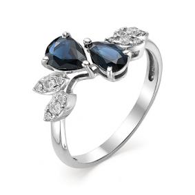 Кольцо из белого золота Мастер Бриллиант 05M1-106-499-02 с бриллиантом и сапфиром 05M1-106-499-02 фото