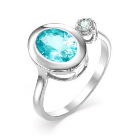 Кольцо из белого золота Мастер Бриллиант 05M1-106-716-35 с бриллиантом 05M1-106-716-35 фото