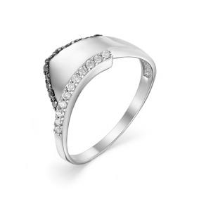 Кольцо из белого золота Мастер Бриллиант 05M1-106-834 с бриллиантом и чёрным бриллиантом 05M1-106-834 фото