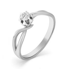 Кольцо из белого золота Мастер Бриллиант 05M1-106-879 с бриллиантом 05M1-106-879 фото