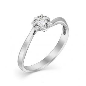 Кольцо из белого золота Мастер Бриллиант 05M1-106-901 с бриллиантом 05M1-106-901 фото