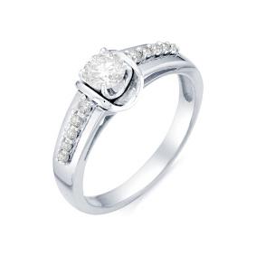 Кольцо из белого золота Мастер Бриллиант 05M1-106-96 с бриллиантом 05M1-106-96 фото