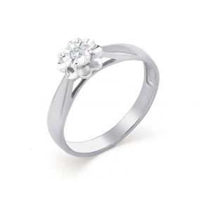 Кольцо из белого золота Мастер Бриллиант 05M1-107-001 с бриллиантом 05M1-107-001 фото