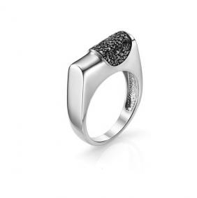 Кольцо из белого золота Мастер Бриллиант 05M1-107-055 с чёрным бриллиантом 05M1-107-055 фото