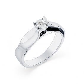 Кольцо из белого золота Мастер Бриллиант 05M1-107-096 с бриллиантом 05M1-107-096 фото