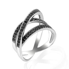 Кольцо из белого золота Мастер Бриллиант 05M1-107-177-48 с чёрным бриллиантом 05M1-107-177-48 фото