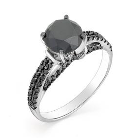 Кольцо из белого золота Мастер Бриллиант 05M1-107-232/1-48 с чёрным бриллиантом 05M1-107-232/1-48 фото