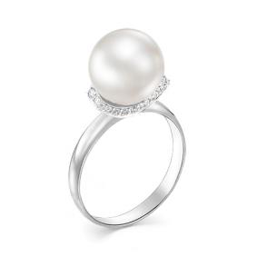 Кольцо из белого золота Мастер Бриллиант 05M1-107-314-21 с бриллиантом и жемчугом 05M1-107-314-21 фото