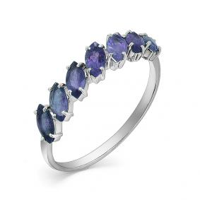 Кольцо из белого золота Мастер Бриллиант 05M1-107-330-02 с сапфиром 05M1-107-330-02 фото