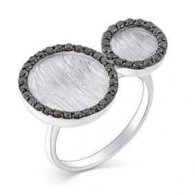 Кольцо из белого золота Мастер Бриллиант 05M1-107-331-48 с чёрным бриллиантом 05M1-107-331-48 фото