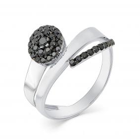 Кольцо из белого золота Мастер Бриллиант 05M1-107-337-48 с чёрным бриллиантом 05M1-107-337-48 фото