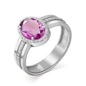 Кольцо из белого золота Мастер Бриллиант 05M1-107-375/3-45 с бриллиантом и сапфиром 05M1-107-375/3-45 фото