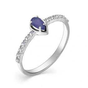 Кольцо из белого золота Мастер Бриллиант 05M1-107-380-02 с бриллиантом и сапфиром 05M1-107-380-02 фото