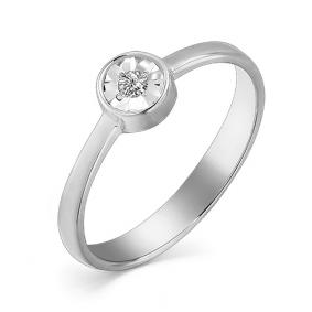 Кольцо из белого золота Мастер Бриллиант 05M1-107-446 с бриллиантом 05M1-107-446 фото