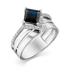 Кольцо из белого золота Мастер Бриллиант 05M1-107-485-02 с бриллиантом и сапфиром 05M1-107-485-02 фото