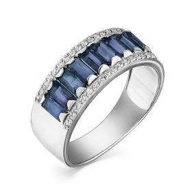 Кольцо из белого золота Мастер Бриллиант 05M1-107-497-02 с бриллиантом и сапфиром 05M1-107-497-02 фото