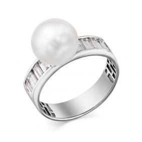 Кольцо из белого золота Мастер Бриллиант 05M1-107-600-21 с бриллиантом и жемчугом 05M1-107-600-21 фото