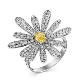 Кольцо из белого золота Мастер Бриллиант 05M1-107-614-55 с бриллиантом 05M1-107-614-55 фото