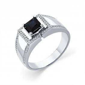 Кольцо из белого золота Мастер Бриллиант 05M1-204003-02-02 с бриллиантом и сапфиром 05M1-204003-02-02 фото