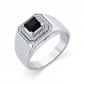 Кольцо из белого золота Мастер Бриллиант 05M1-204005-02-02 с бриллиантом и сапфиром 05M1-204005-02-02 фото