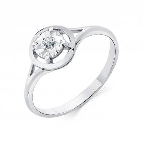 Кольцо из белого золота Мастер Бриллиант 05M1-205265-01-00 с бриллиантом 05M1-205265-01-00 фото