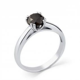 Кольцо из белого золота Мастер Бриллиант 05M1-206144-00-48 с чёрным бриллиантом 05M1-206144-00-48 фото