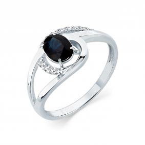 Кольцо из белого золота Мастер Бриллиант 05M1-206196-00-02 с бриллиантом и сапфиром 05M1-206196-00-02 фото