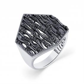 Кольцо из белого золота Мастер Бриллиант 05M1-207179-00-48 с чёрным бриллиантом 05M1-207179-00-48 фото