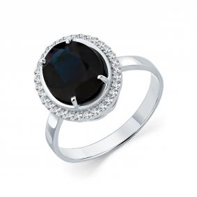 Кольцо из белого золота Мастер Бриллиант 05M1-207340-00-02 с бриллиантом и сапфиром 05M1-207340-00-02 фото