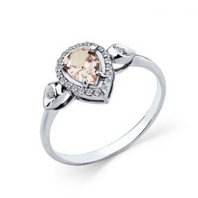 Кольцо из белого золота Мастер Бриллиант 05M1-207365-00-13 с бриллиантом и морганитом 05M1-207365-00-13 фото