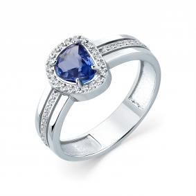 Кольцо из белого золота Мастер Бриллиант 05M1-207375-02-50 с бриллиантом и сапфиром 05M1-207375-02-50 фото