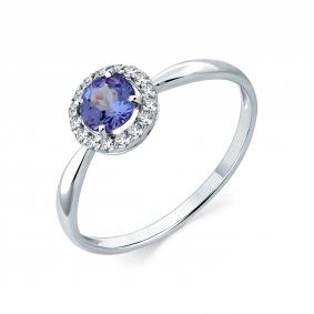 Кольцо из белого золота Мастер Бриллиант 05M1-207385-00-31 с бриллиантом и танзанитом 05M1-207385-00-31 фото