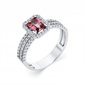 Кольцо из белого золота Мастер Бриллиант 05M1-207576-00-60 с бриллиантом и турмалином 05M1-207576-00-60 фото