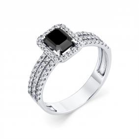 Кольцо из белого золота Мастер Бриллиант 05M1-207576-04-55 с бриллиантом и чёрным бриллиантом 05M1-207576-04-55 фото
