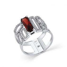 Кольцо из белого золота Мастер Бриллиант 05M1-207748-00-16 с бриллиантом и гранатом 05M1-207748-00-16 фото