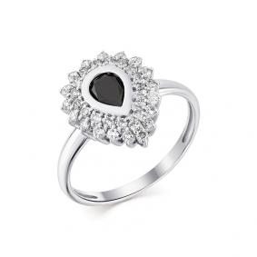Кольцо из белого золота Мастер Бриллиант 05M1-207755-00-55 с бриллиантом и чёрным бриллиантом 05M1-207755-00-55 фото