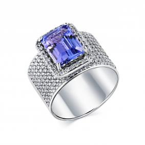 Кольцо из белого золота Мастер Бриллиант 05M1-207760-00-31 с бриллиантом и танзанитом 05M1-207760-00-31 фото