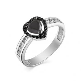 Кольцо из белого золота Мастер Бриллиант 05M1-207772-01-55 с бриллиантом и чёрным бриллиантом 05M1-207772-01-55 фото